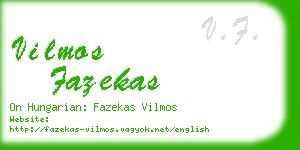 vilmos fazekas business card